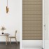 Paneles pared 12 uds cuero sintético capuchino 90x15 cm 1,62