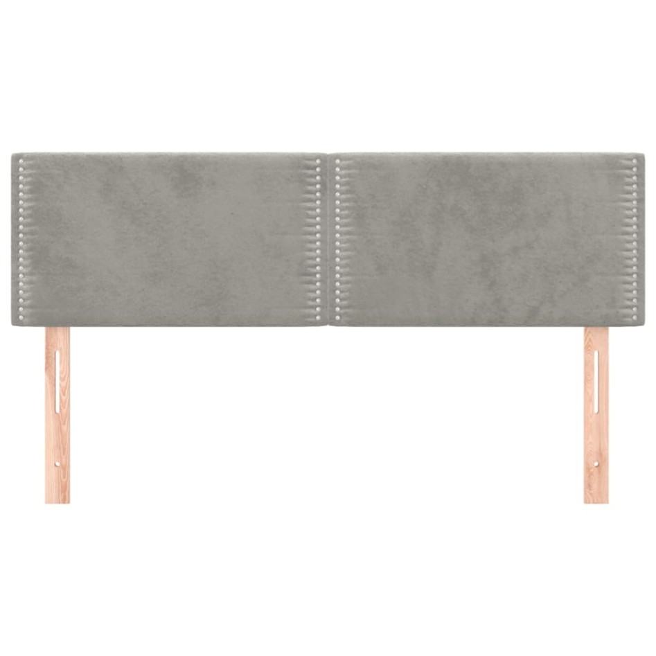 Cabeceros 2 unidades terciopelo gris claro 72x5x78/88