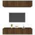 Muebles TV 4 uds madera contrachapada marrón roble 80x30x30