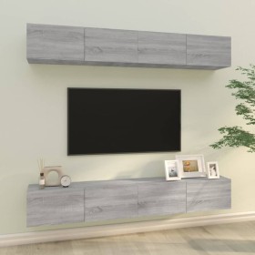 Muebles de TV 4 piezas gris Sonoma 100x30x30