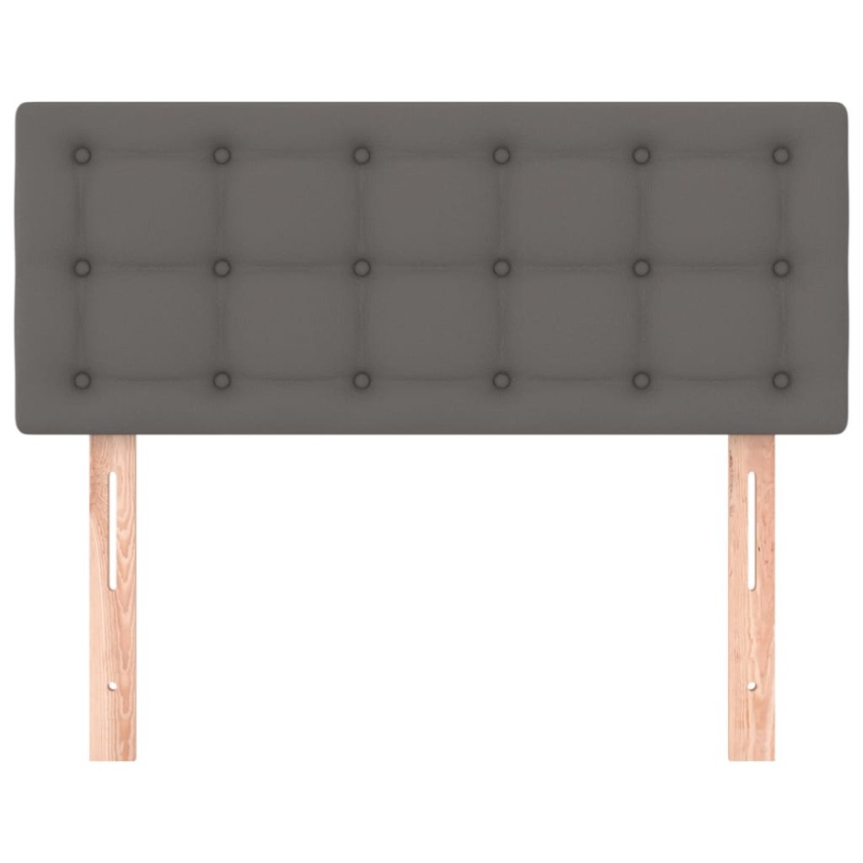 Cabecero de cuero sintético gris 90x5x78/88