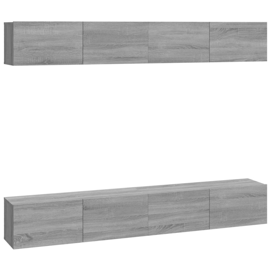 Muebles de TV 4 piezas gris Sonoma 100x30x30