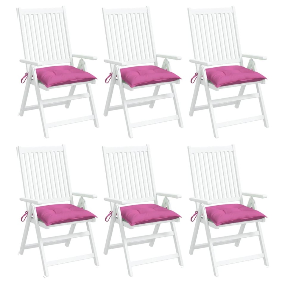 Cojines de silla 6 uds tela Oxford rosa 50x50x7