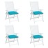Cojines de silla 4 uds tela Oxford turquesa 50x50x7