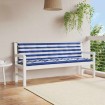 Cojines banco de jardín 2 uds tela Oxford azul y blanco a rayas