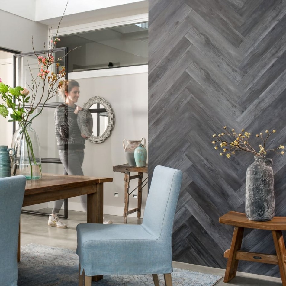 WallArt Tablones de aspecto madera de roble Barnwood gris