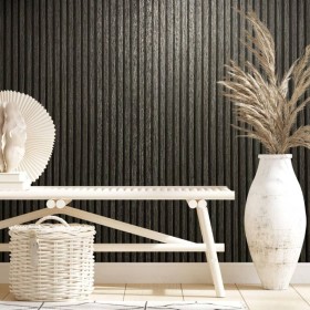 Noordwand Papel pintado Botanica Wooden Slats negro y