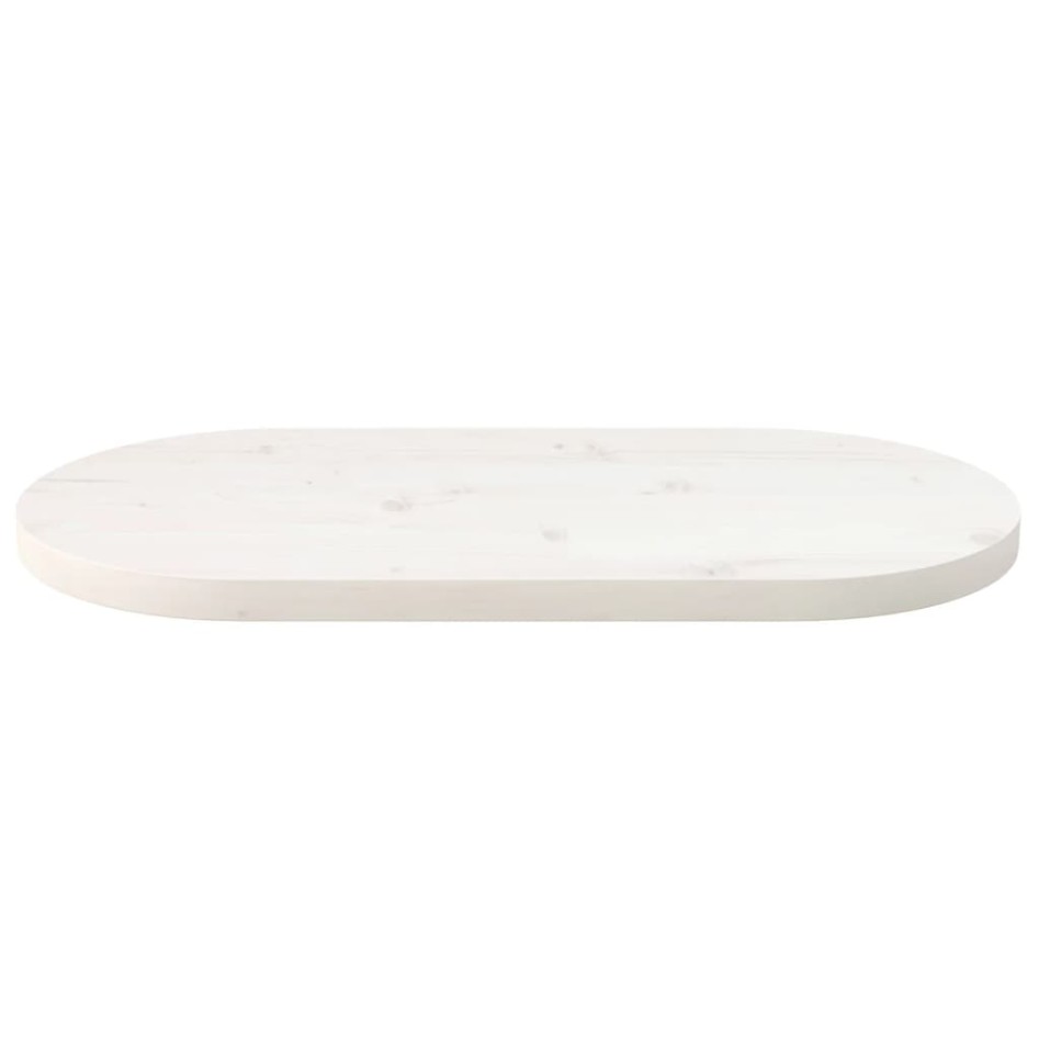 Tablero de mesa ovalado madera maciza pino blanco 70x35x2,5