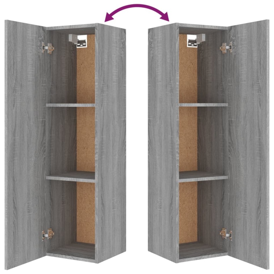 Set de muebles para TV 4 pzas madera contrachapada gris