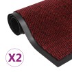 Alfombras de entrada rectangulares de nudo 2 uds rojo 80x120 cm