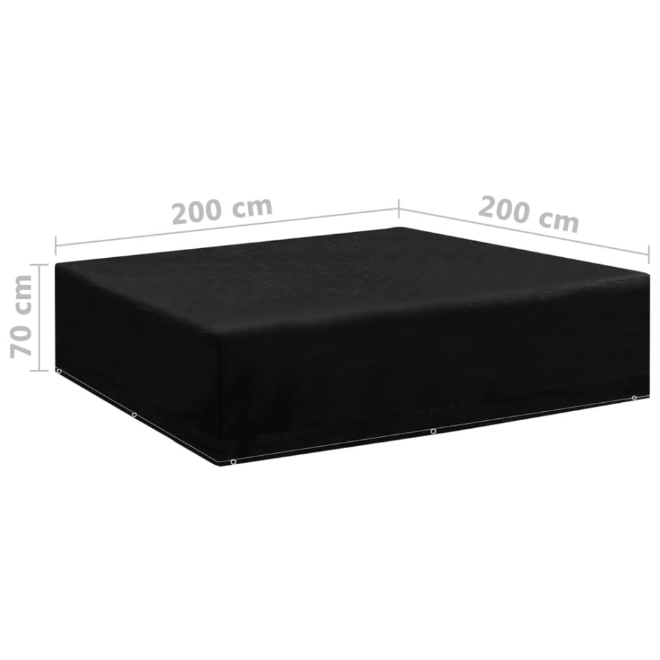 Funda de muebles de jardín 2 uds 8 ojales 200x200x70