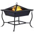 Brasero de acero negro 42x42x45