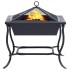 Brasero de acero negro 42x42x45