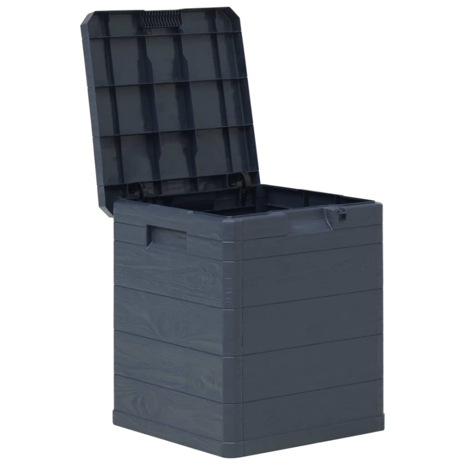 Caja de almacenamiento de jardín 90 L gris