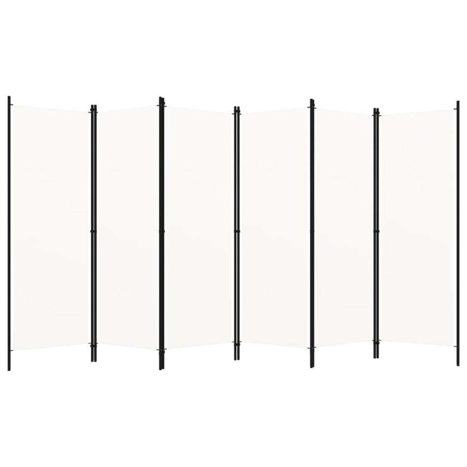 Biombo divisor de 6 paneles blanco 300x180