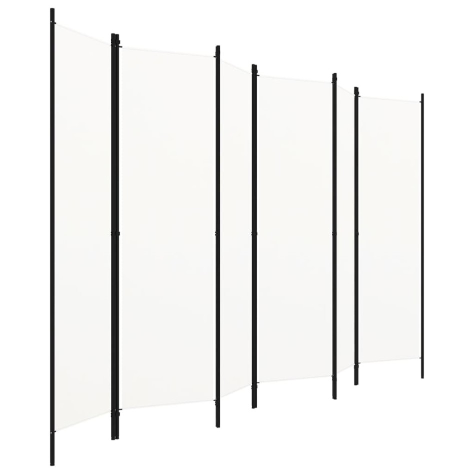 Biombo divisor de 6 paneles blanco 300x180