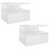 Mesita de noche flotante 2 uds madera blanco brillo 40x31x27