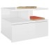 Mesita de noche flotante 2 uds madera blanco brillo 40x31x27