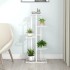 Soporte de flores de 5 estantes de metal blanco 43x22x98