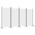 Biombo divisor de 4 paneles de tela blanco 346x180