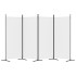Biombo divisor de 4 paneles de tela blanco 346x180