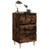 Mesita de noche patas madera maciza roble ahumado 40x35x69