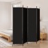 Biombo divisor de 4 paneles de tela negro 200x200