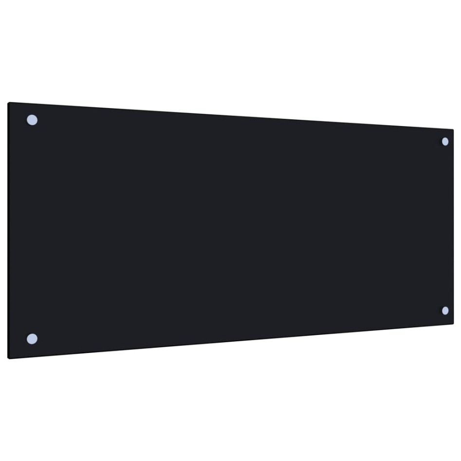 Protección salpicaduras cocina vidrio templado negro 90x40