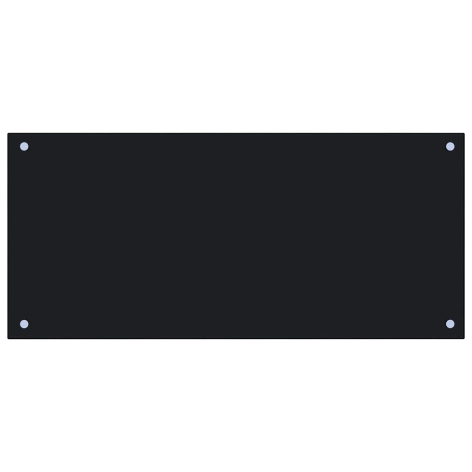Protección salpicaduras cocina vidrio templado negro 90x40