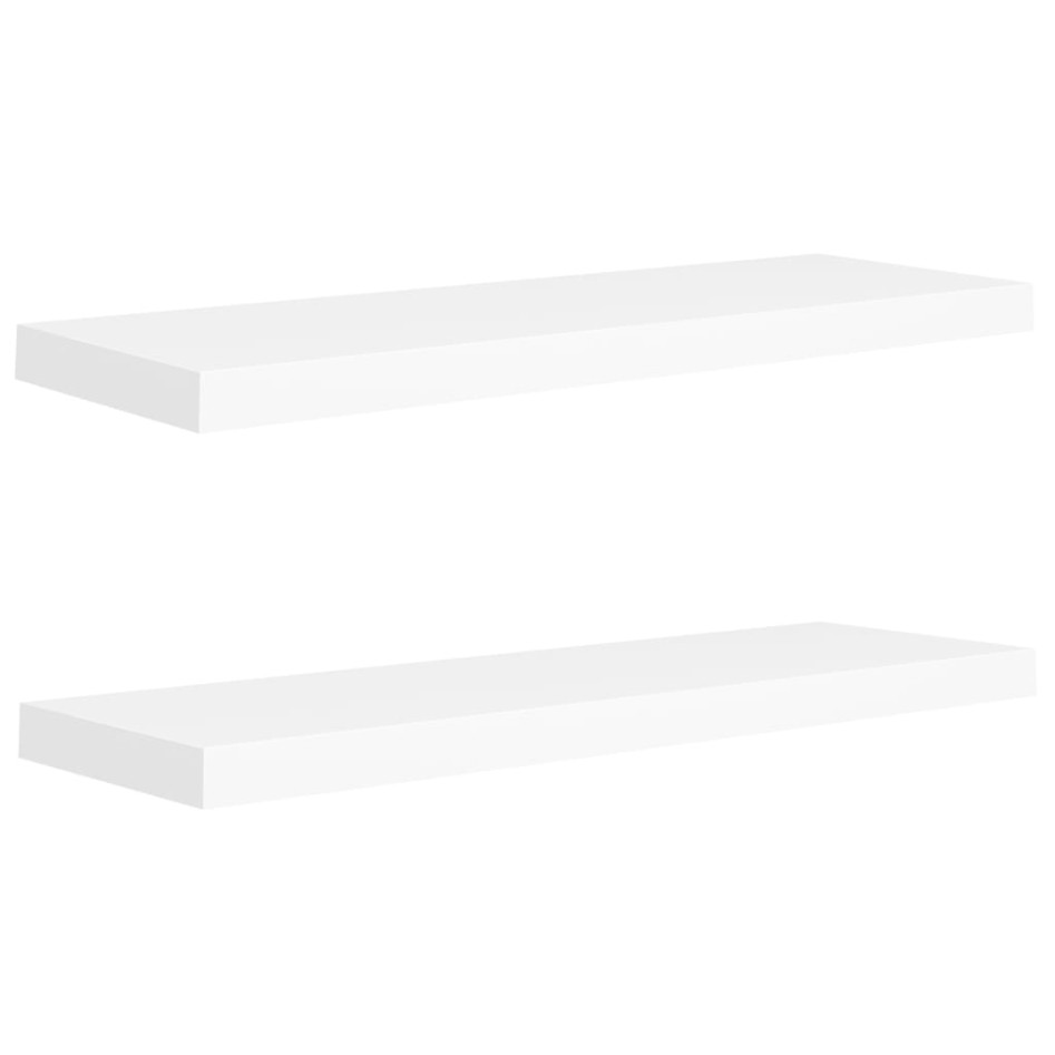 Estantes flotantes de pared 2 uds MDF blanco 80x23,5x3,8
