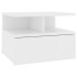 Mesita de noche flotante madera contrachapada blanco