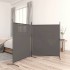 Biombo divisor de 2 paneles de tela gris antracita 348x180