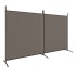 Biombo divisor de 2 paneles de tela gris antracita 348x180
