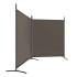 Biombo divisor de 2 paneles de tela gris antracita 348x180