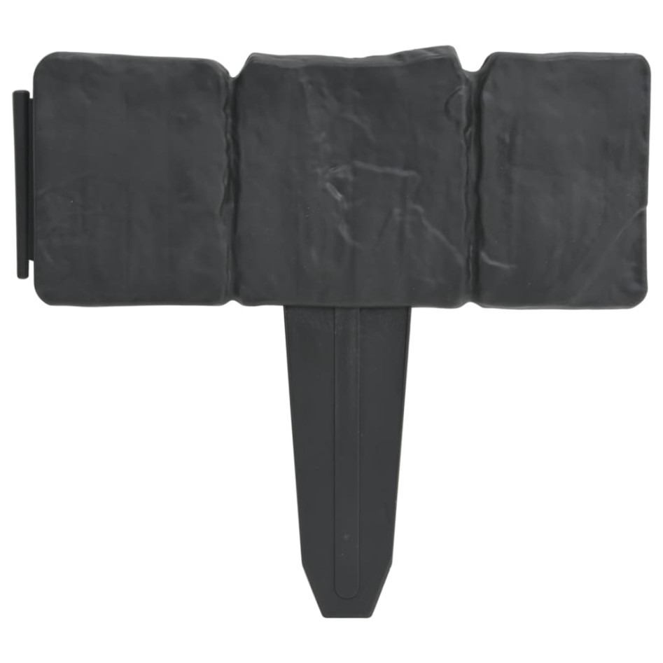 Bordura de jardín de plástico apariencia de piedra 41 uds 10