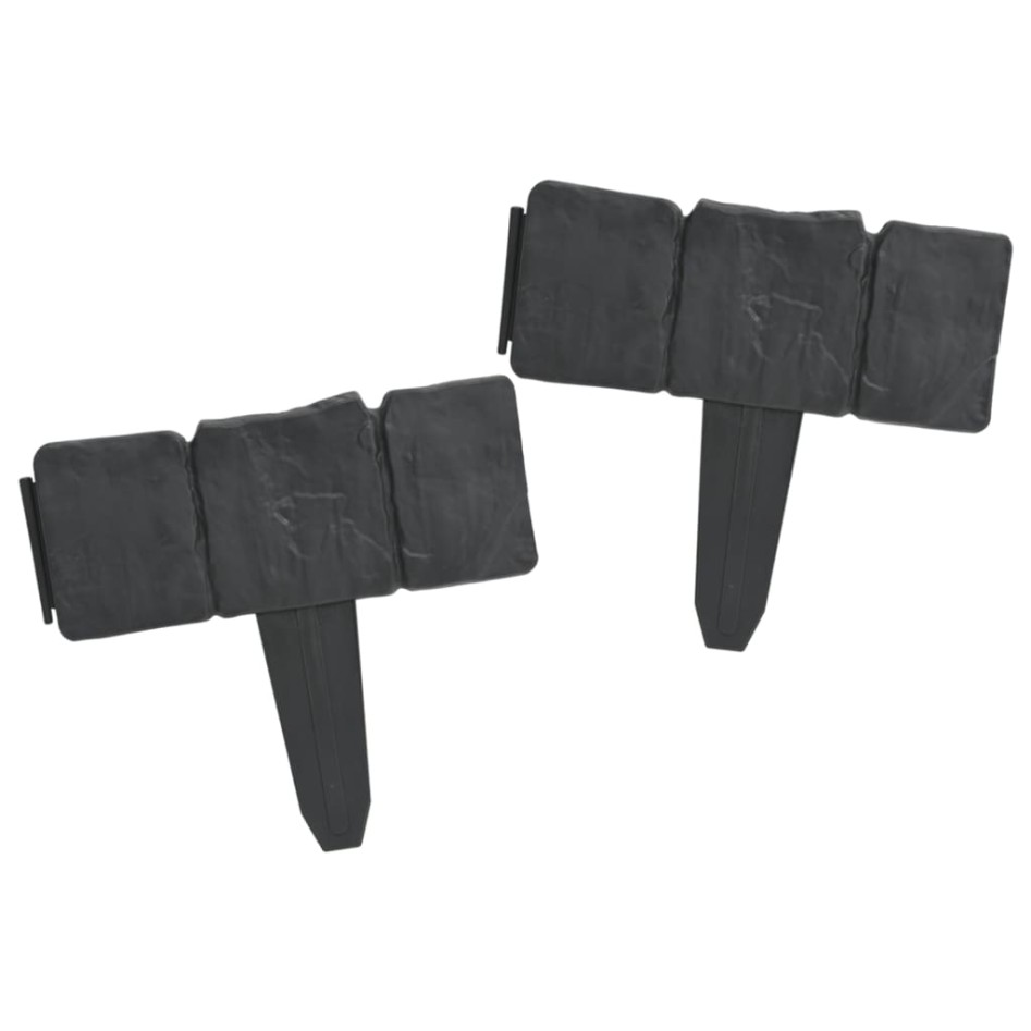 Bordura de jardín de plástico apariencia de piedra 41 uds 10