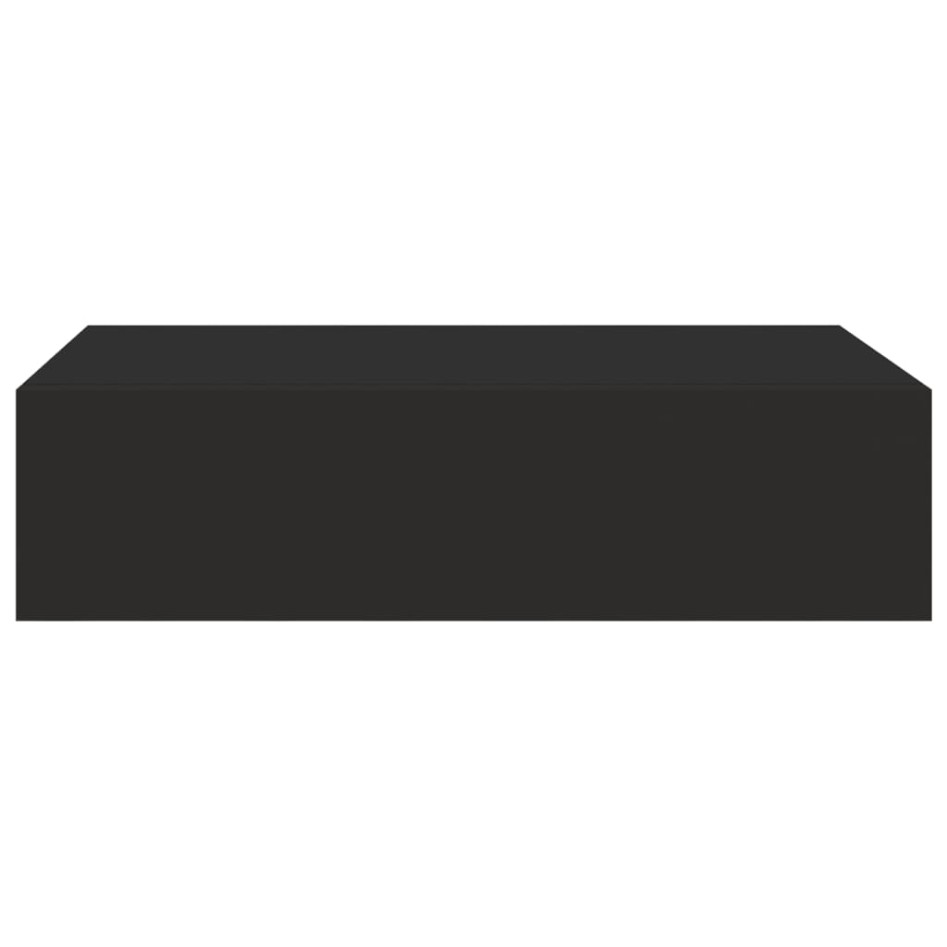 Estante con cajón de pared MDF negro 40x23,5x10