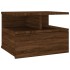 Mesita de noche flotante madera marrón roble 40x31x27