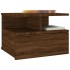 Mesita de noche flotante madera marrón roble 40x31x27