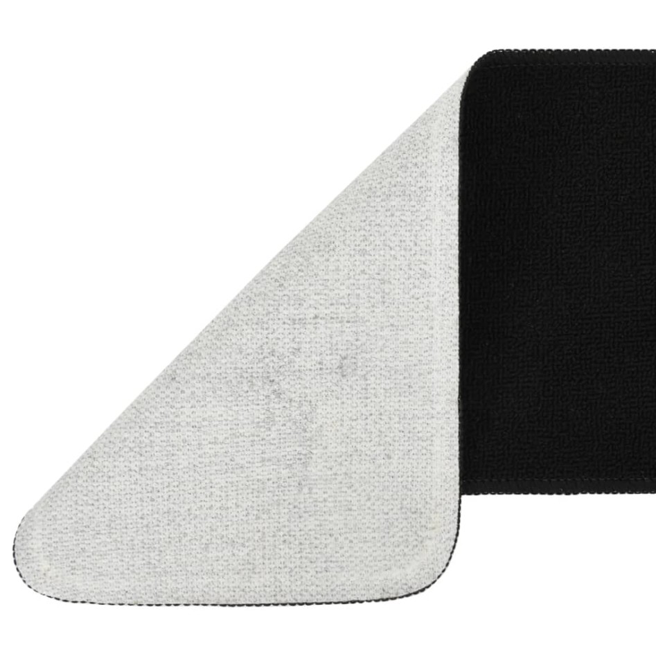 Alfombrillas de escalera 15 uds negro rectangular 60x25