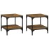 Mesas auxiliares 2 uds contrachapada roble ahumado 40x40x40