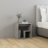 Mesita de noche madera contrachapada gris hormigón 40x30x40