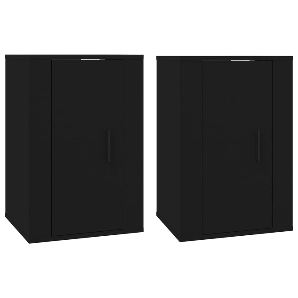 Muebles para TV de pared 2 uds negro 40x34,5x60