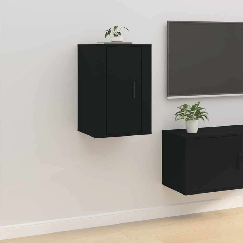 Muebles para TV de pared 2 uds negro 40x34,5x60