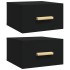 Mesitas de noche de pared 2 uds negro 35x35x20
