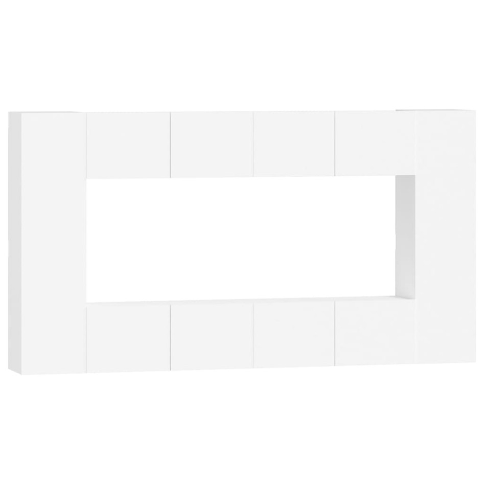 Set de muebles para TV 8 piezas madera contrachapada