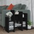 Armario auxiliar de madera contrachapada negro 60x26x60