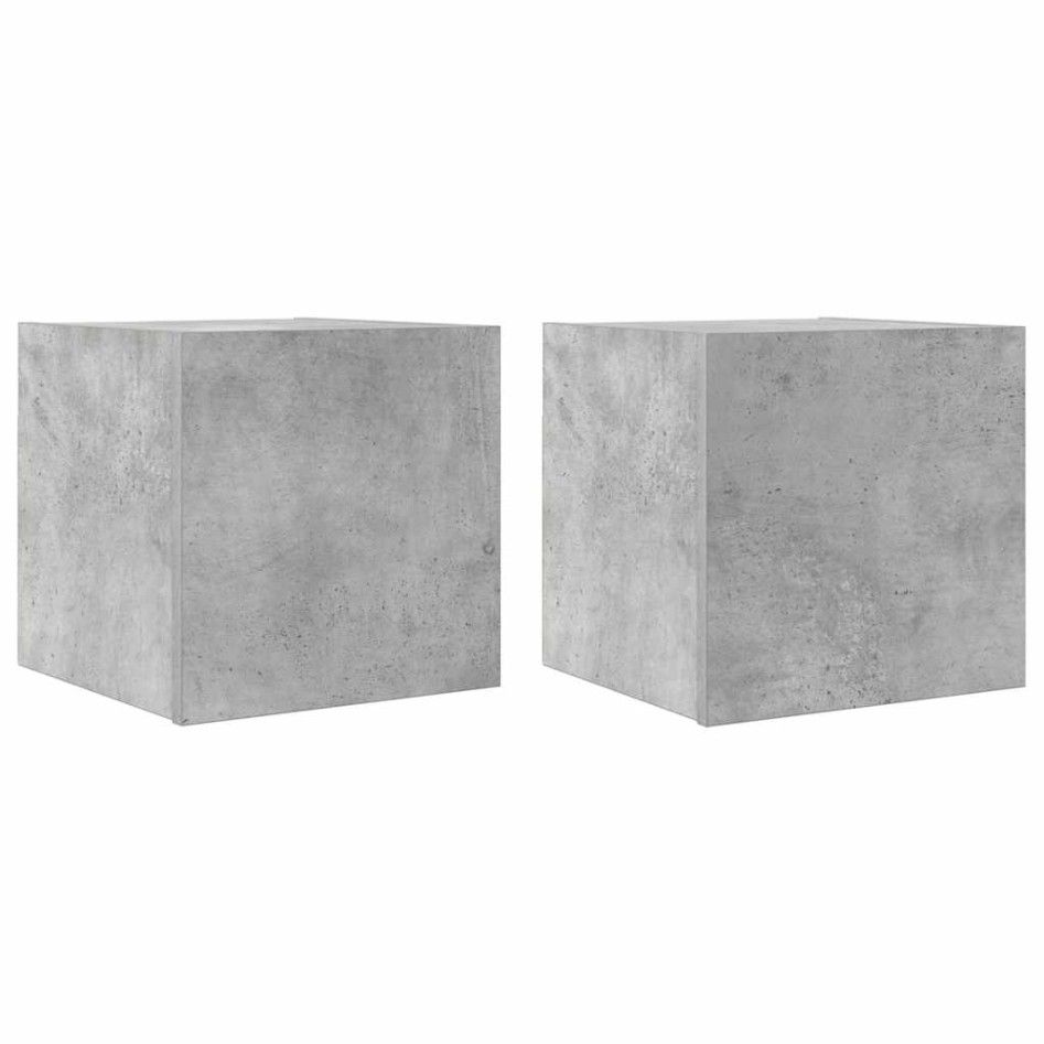 Muebles de salón de pared 2 uds gris hormigón 30,5x30x30