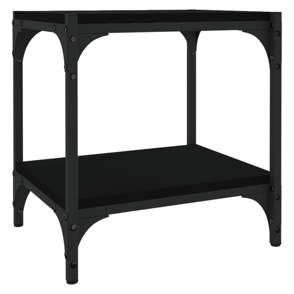 Mueble para TV madera contrachapada y acero negro 40x33x41