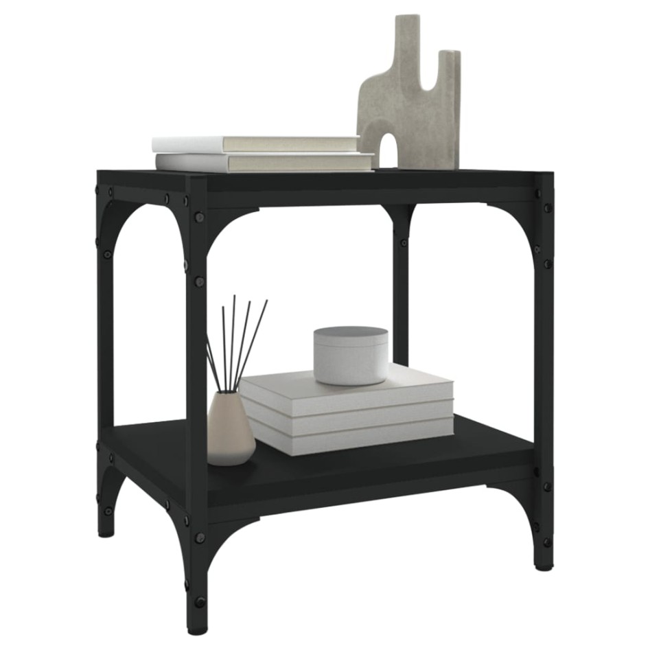 Mueble para TV madera contrachapada y acero negro 40x33x41